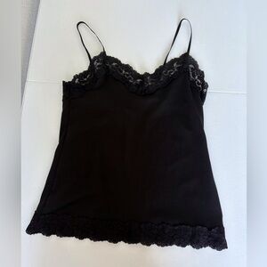 White House Black Market Black Lace Camisole Sz M Office Teacher Casual Stretch